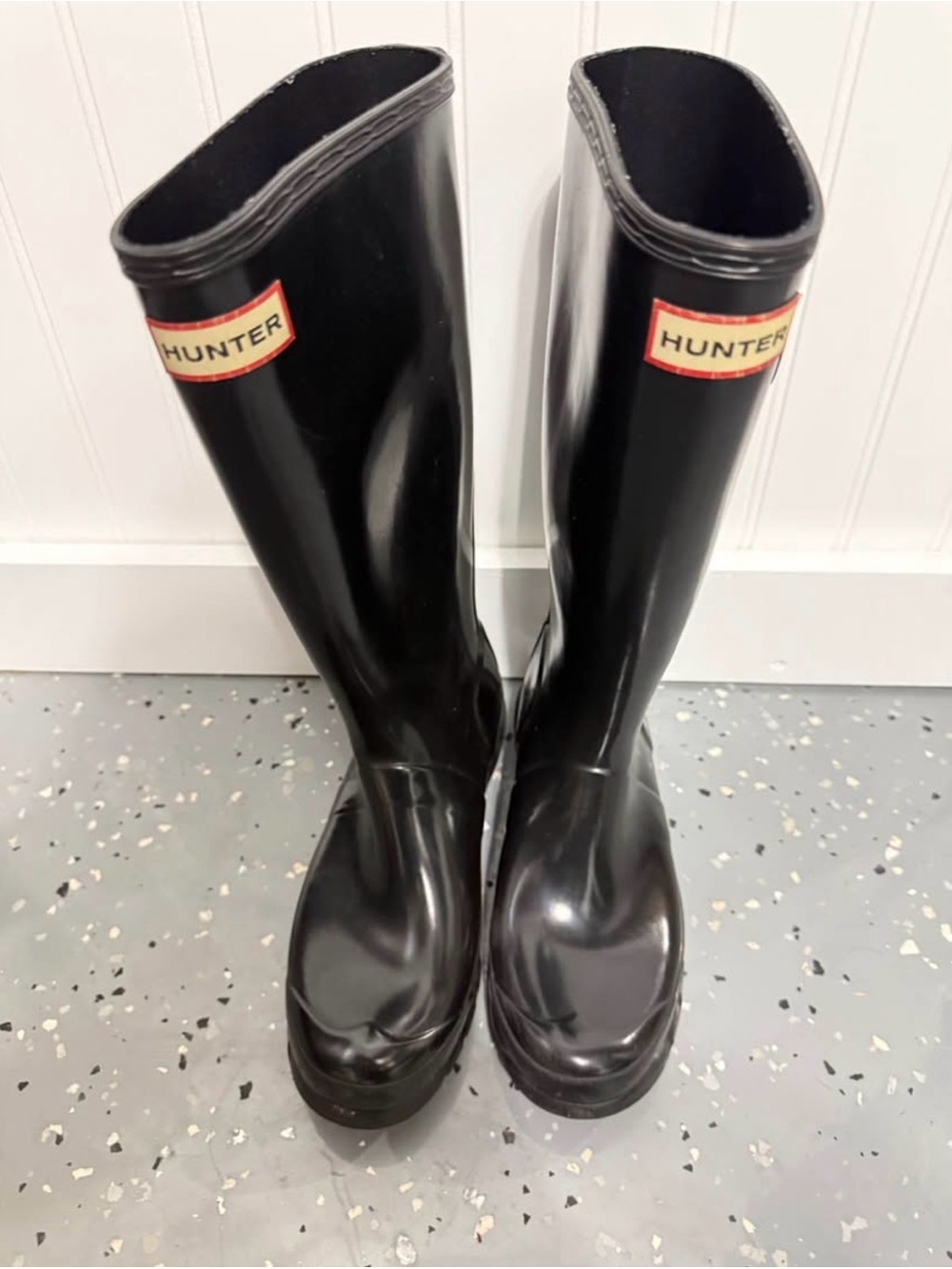 Hunter Women's Tall Black Gloss Rain Boots